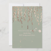 PixDezines Willow/Pink金ゴールド/DIYバックグラウンド 招待状 (正面)