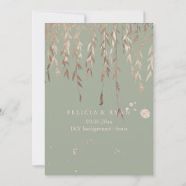 PixDezines Willow/Pink金ゴールド/DIYバックグラウンド 招待状