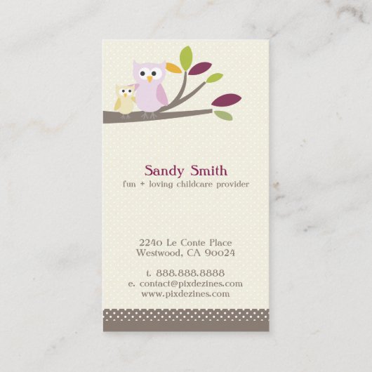 PixDezines Woot's Daycare 名刺 (裏面)