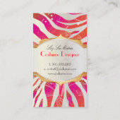 PixDezines zebra+フローラ/ピンク+オレンジ 名刺 (裏面)