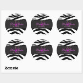 PixDezines zebra monogramスタンプ/DIYカラー ラウンドシール (シート)