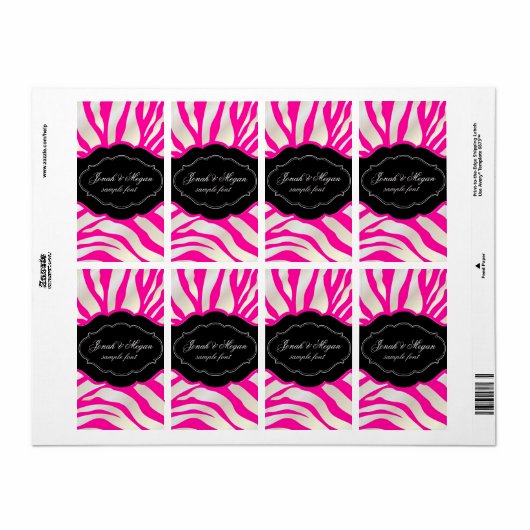 PixDezines Zebra/white/DIY背景色！ ラベル (フルシート)