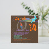 PixDezines Zip Line/DIY背景色 招待状 (スタンド正面)