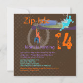PixDezines Zip Line/DIY背景色 招待状 (正面)