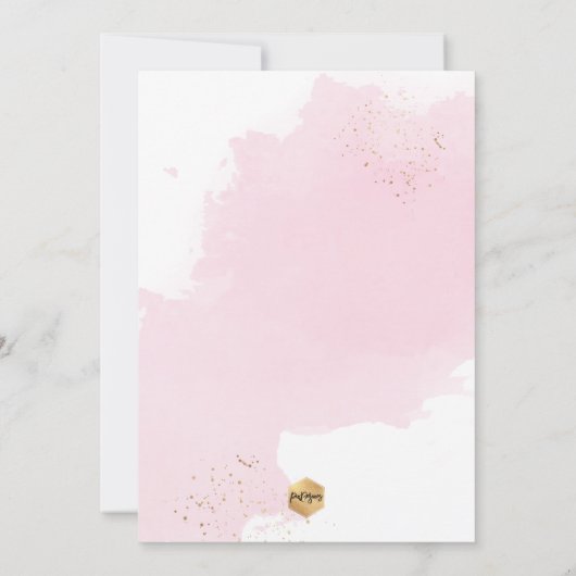 PixDezinesPink水彩《キリスト教》洗礼式や命名式2nd誕生日 招待状 (裏面)