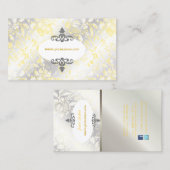 PixDezinvesヴィンテージバラ黄+灰色 名刺 (正面/裏面)