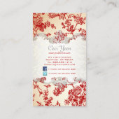 PixDezinves toile/red roses/DIYバックグラウンド 名刺 (裏面)