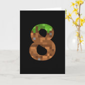 Pixel 8歳の誕生日 8歳の子供 8歳の誕生日プレゼント カード (黄色い花)