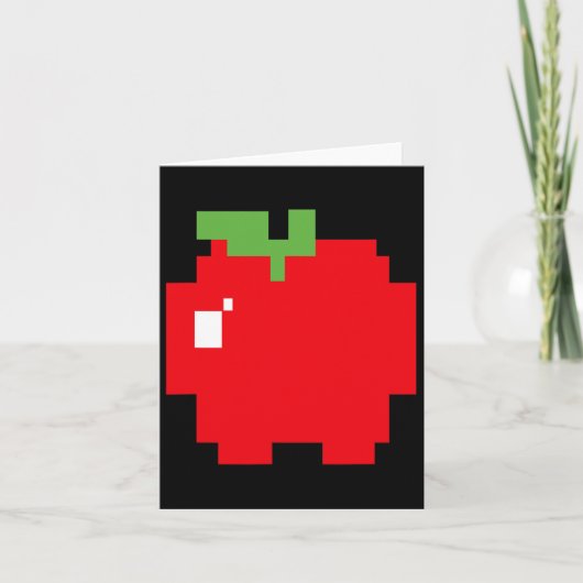 Pixel Apple 80年代レトロアーケードビデオゲームハロウィン カード (正面)