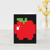 Pixel Apple 80年代レトロアーケードビデオゲームハロウィン カード (黄色い花)