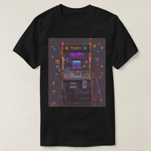 Pixel Arcade Console Controller Gamer Sticker Tシャツ (デザイン正面)
