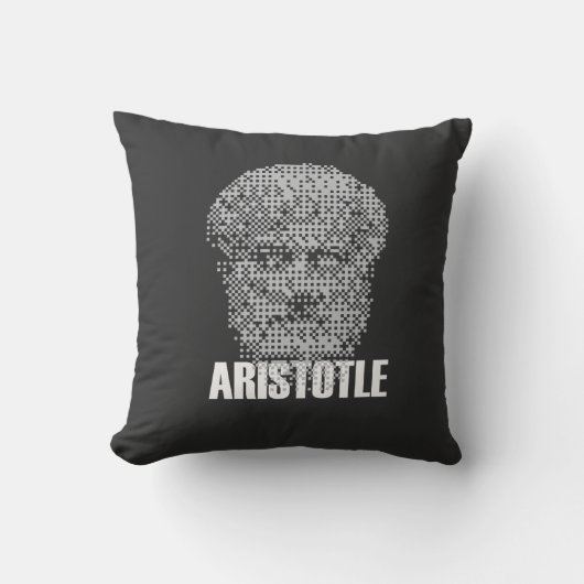 Pixel Aristotle Head Mosaic クッション (正面)