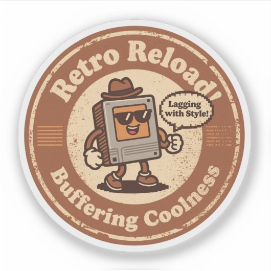 Pixel Artコンピュータキャラクター「スタイルに遅れる！」 シール (正面)