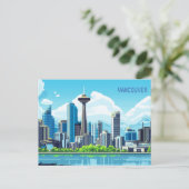 Pixel Artバンクーバーカナダ ポストカード (スタンド正面)