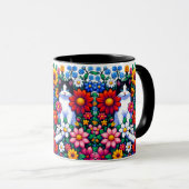 Pixel Art Cat、Kitten、Flowers マグカップ (正面右)