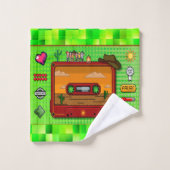 Pixel art denim set towels バスタオルセット (ウォッシュタオル)
