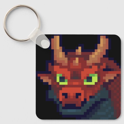 Pixel Art, dragon sleutelhanger  キーホルダー (正面)