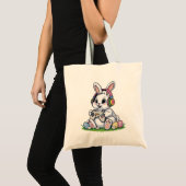 Pixel Art Gamer Easter Bunny トートバッグ (正面(商品))