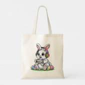 Pixel Art Gamer Easter Bunny トートバッグ (裏面)