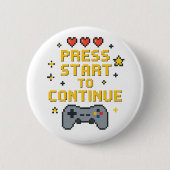 Pixel Art Gaming Button 缶バッジ (正面)