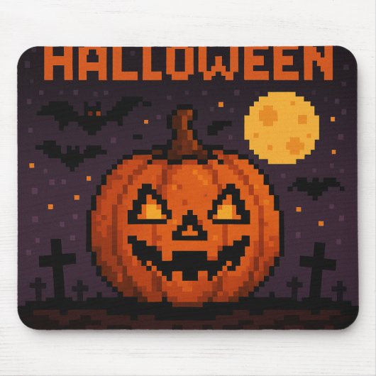 Pixel art inspired Halloween mouse pad マウスパッド (正面)