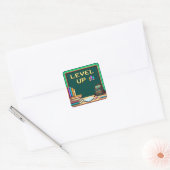 Pixel Art Level Up勉強クラス スクエアシール (封筒)