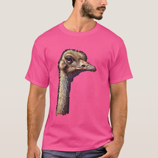 Pixel Art Lover - Ostrichパパ母 Tシャツ (正面)