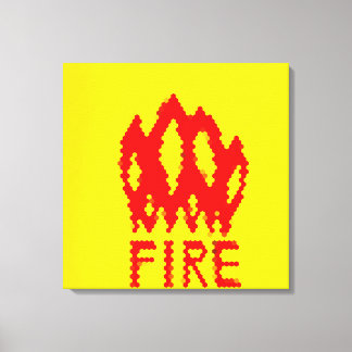PIXEL ART on flames on canvas print キャンバスプリント