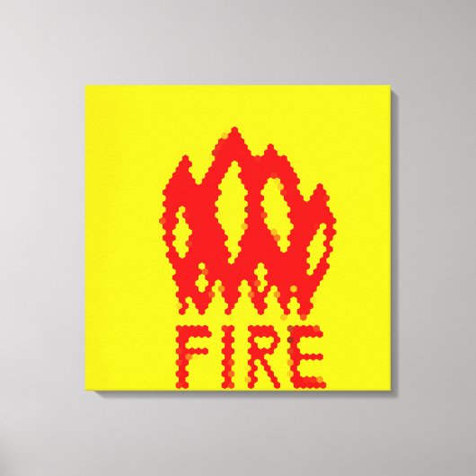 PIXEL ART on flames on canvas print キャンバスプリント (正面)