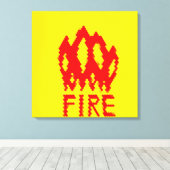 PIXEL ART on flames on canvas print キャンバスプリント (インサイチュ (ウッドフロア))