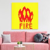 PIXEL ART on flames on canvas print キャンバスプリント (インサイチュ (リビング))