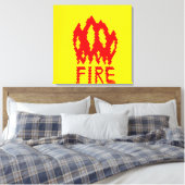 PIXEL ART on flames on canvas print キャンバスプリント (インサイチュ (寝室))