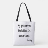 Pixel art portrait  fierce woman with silent gaze トートバッグ (裏面)