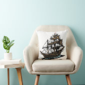 Pixel Art Sailing Ship on Water クッション (椅子)