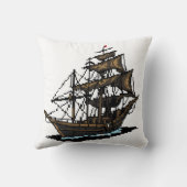 Pixel Art Sailing Ship on Water クッション (裏面)