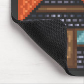 Pixel Art Santa on Rooftop Christmas House Scene マウスパッド (コーナー)