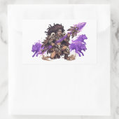Pixel Art Shaman Warrior with Spirit Wolves Fantas 長方形シール (バッグ)
