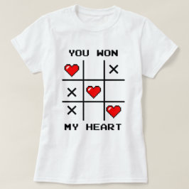 Pixel Art "You Won Myハート" Tic Tac Toe Gamer Tシャツ