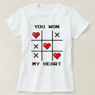 Pixel Art "You Won Myハート" Tic Tac Toe Gamer Tシャツ