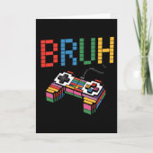 Pixel Block Gamer Controller Bruh Funny Retro Styl カード (正面)