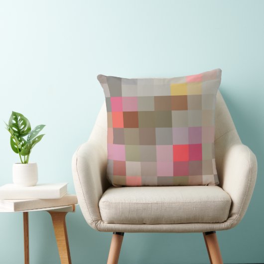 Pixel blocks in gray compliments pattern クッション (椅子)