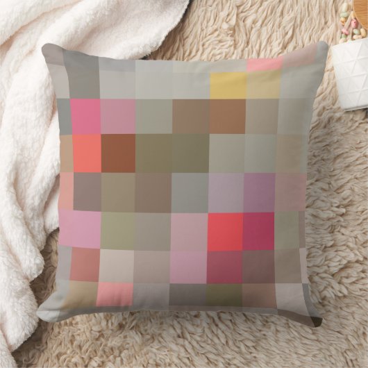 Pixel blocks in gray compliments pattern クッション (ブランケット)