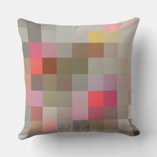 Pixel blocks in gray compliments pattern クッション (裏面)