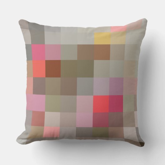 Pixel blocks in gray compliments pattern クッション (正面)