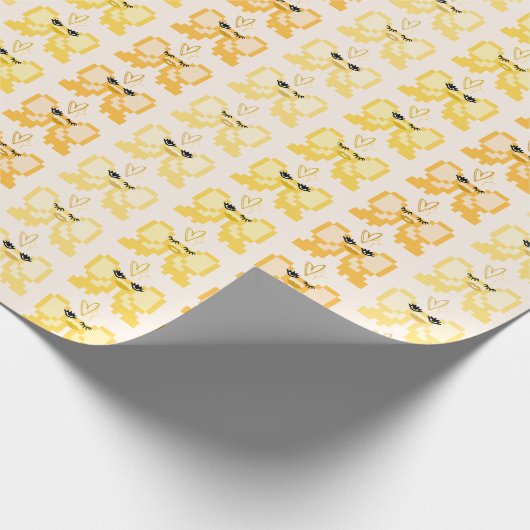 Pixel Bow In High Heels Pattern ラッピングペーパー (角)