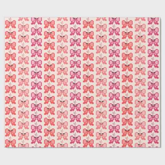 Pixel Bow In High Heels Pattern ラッピングペーパー (フラット)