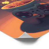 Pixel Brew Gamer Coffee Poster ポスター (角)