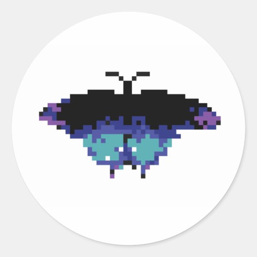 Pixel Butterfly ラウンドシール (正面)