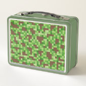 Pixel Camo Gamer Gift Wrap in Green and Brown メタルランチボックス (裏面)