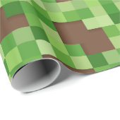 Pixel Camo Gamer Gift Wrap in Green and Brown ラッピングペーパー (ロールコーナー)